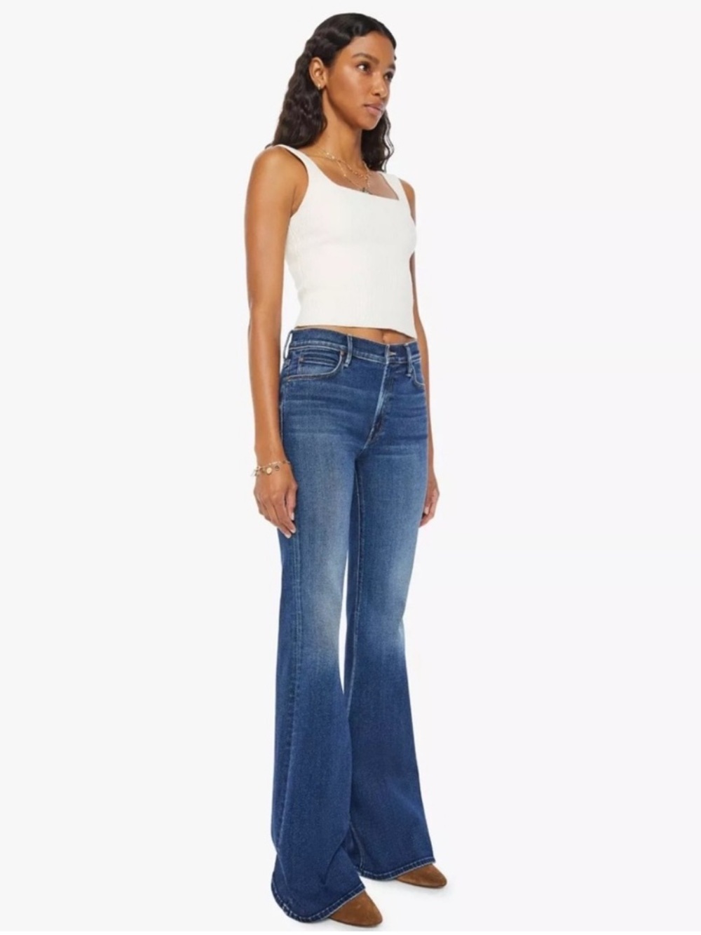 Mother The Doozy Flare Jeans in Uncharted Waters 25 - Picture 3 of 13